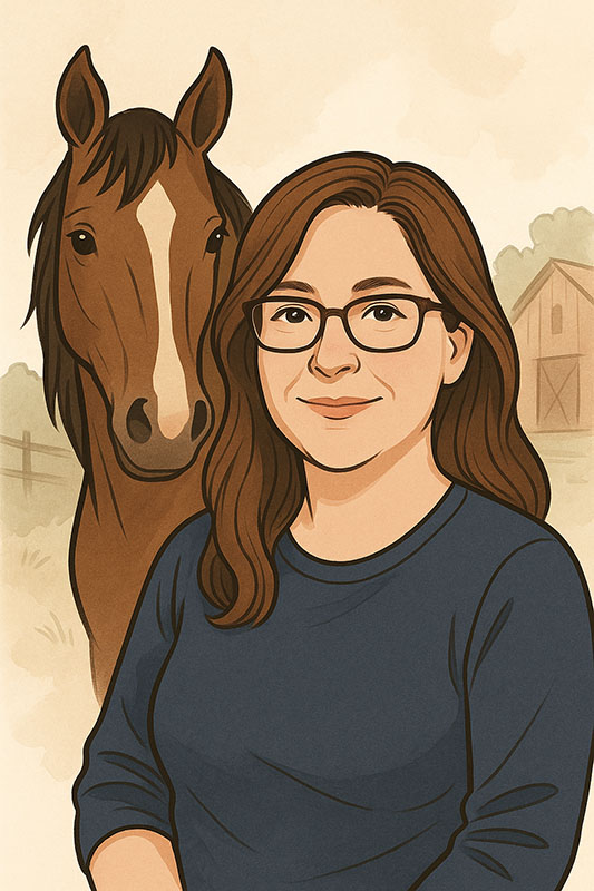 Illustration of Wendy Westbrook with a horse