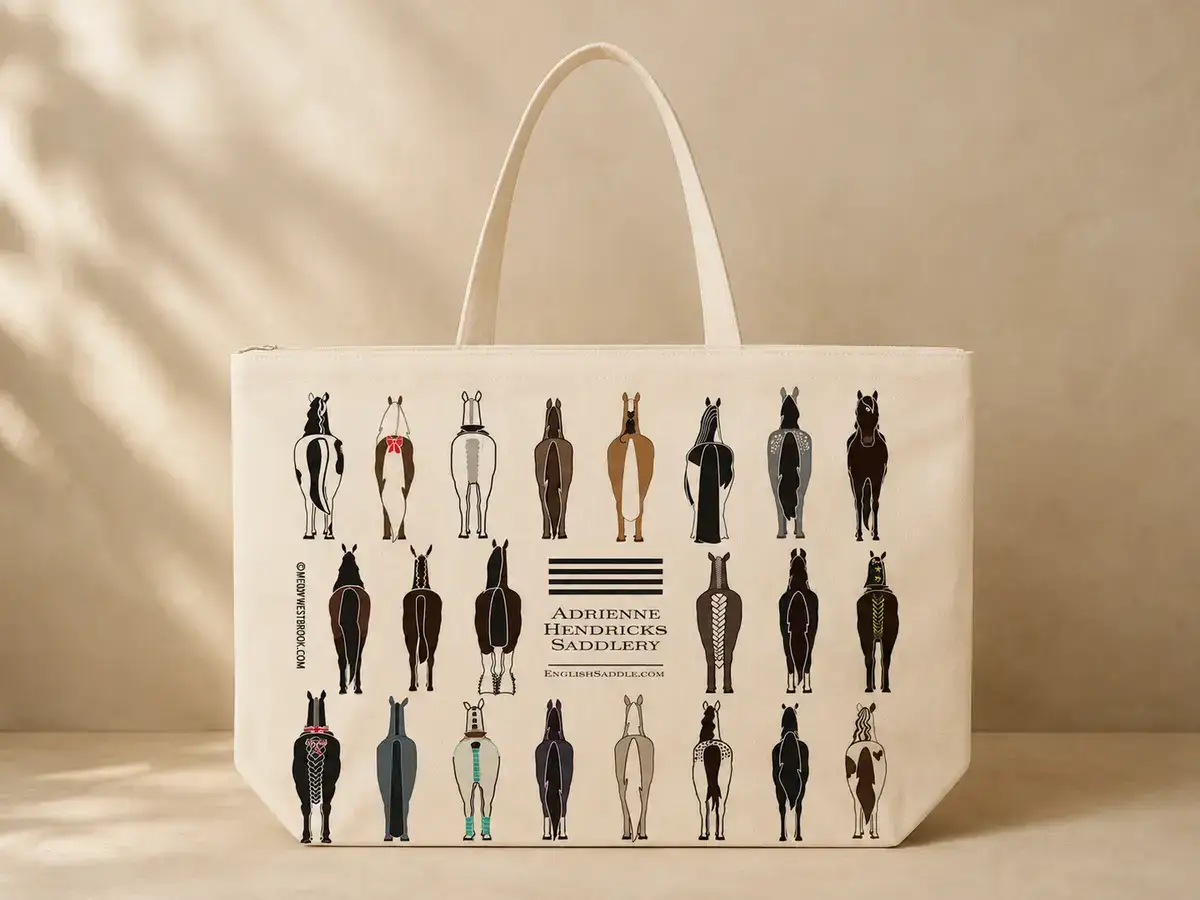 Horse Tails canvas bag artwork for EnglishSaddle.com