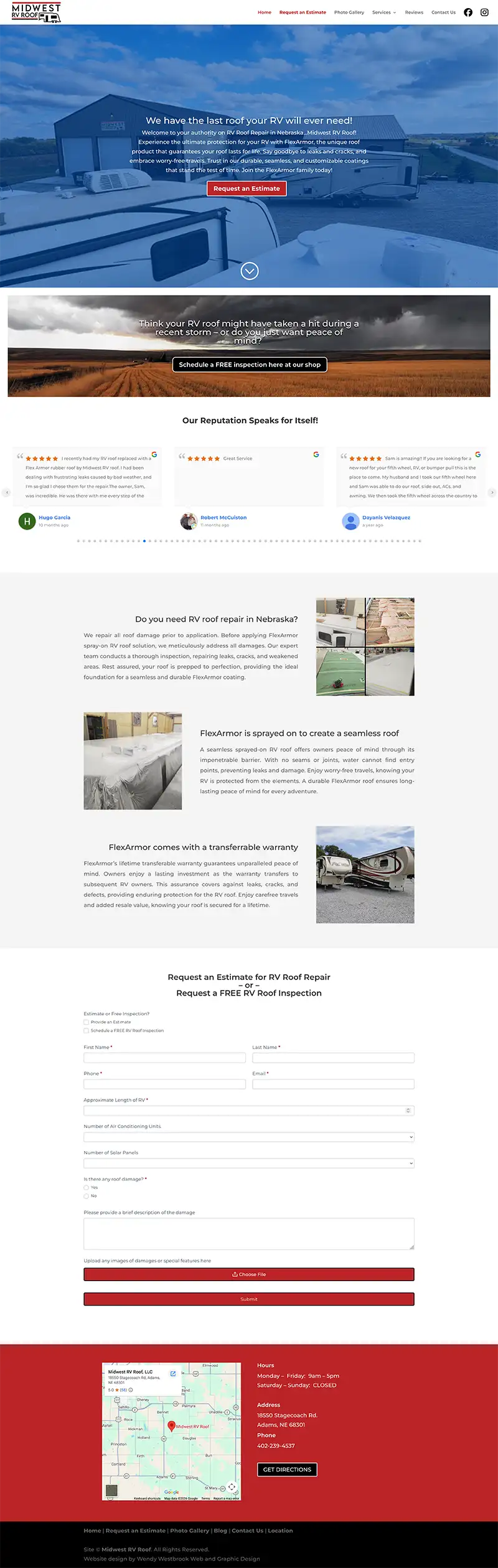 MidwestRVRoof.com website screenshot