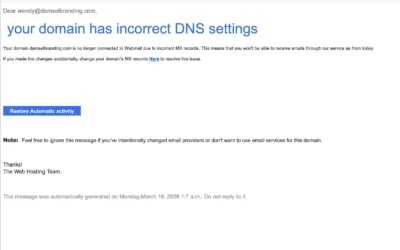 DNS Error Email Scam: How to Spot the Fake “Your Domain Has Incorrect DNS Settings” Message
